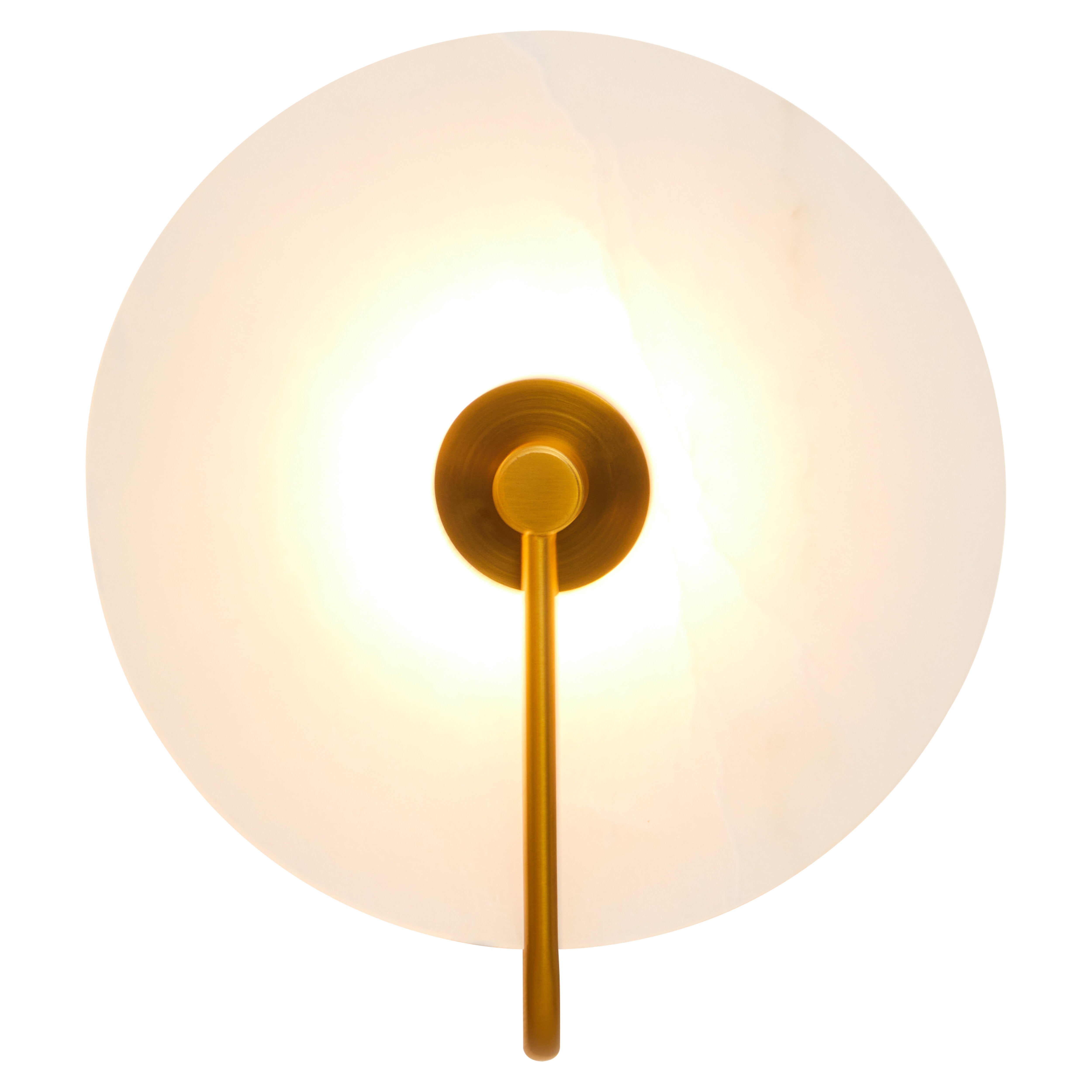 Romeo Gold & White Marble Disc Wall Light